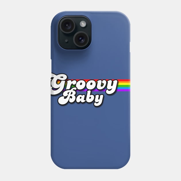 Groovy Baby Retro Rainbow Phone Case by AlondraHanley