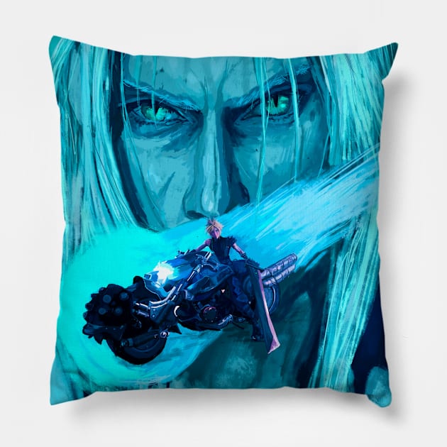 Cloud and Sephiroth Pillow by Art Of Lunatik