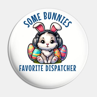 Some Bunnies Favorite Dispatcher Easter Thin Gold Line 911 First Responder Gift for Dispatch Operator Pin