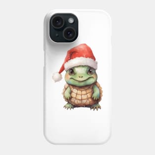 American Snapping Turtle in Santa Hat Phone Case