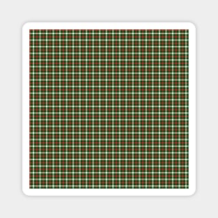 Christmas Holly Green and Red Tartan Check with Wide White Lines Magnet