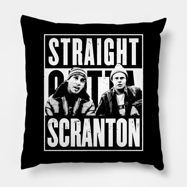 straight outta scranton Pillow by wallofgreat