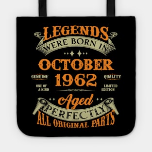 61st Birthday Gift Legends Born In October 1962 61 Years Old Tote