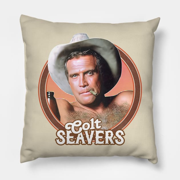 Colt Seavers / 80s Retro Design Pillow by DankFutura