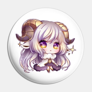 Aries the Ram Chibi Zodiac Anime Girl Pin