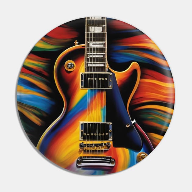 Guitarist - Gibson Style Artistic Electric Guitar Pin by ToochArt