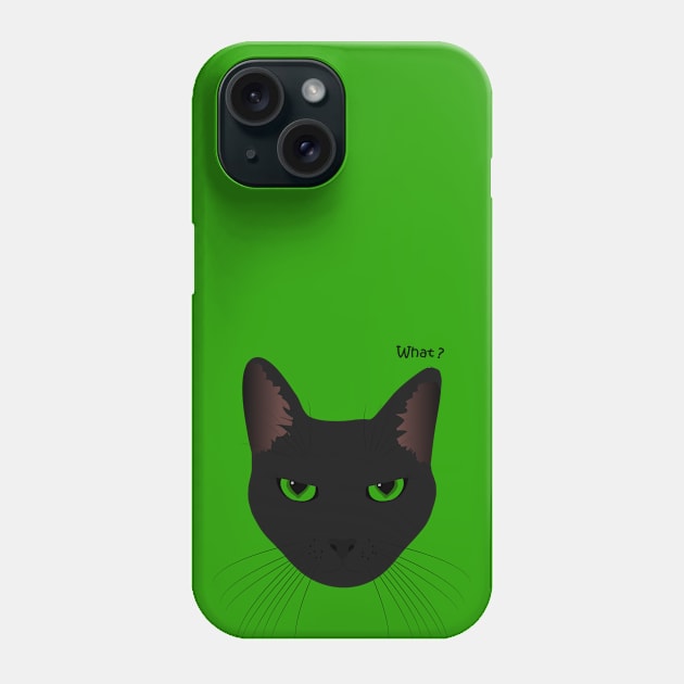 Black Cat - What? Phone Case by uncutcreations