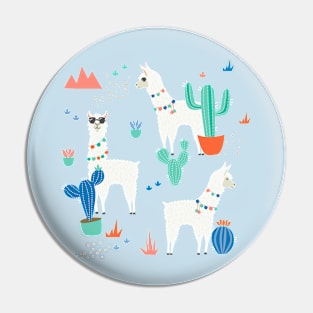 Summer Llamas in the Desert Pattern Pin