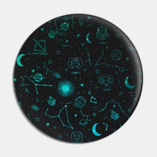 Star sign pattern - Blue Pin