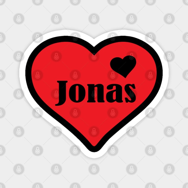 Personalized Name Jonas I Love Jonas Magnet by DesignHND