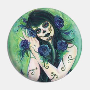 Adelita day of the dead girl by Renee Lavoie Pin