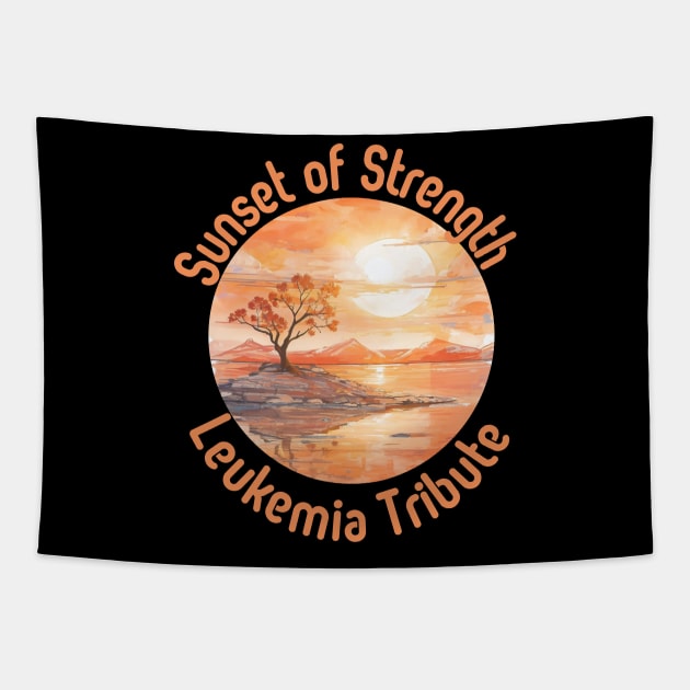 leukemia , leukemia awareness, sunset of strength, design Tapestry by Imaginator Studio