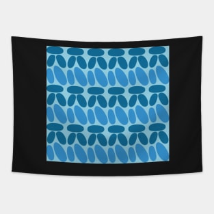 Faux crochet pattern in dark and light blue tones Tapestry