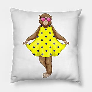 Monkey Hearts Polka Dots Dress Pillow