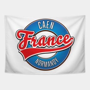 Caen Normandy France retro logo Tapestry