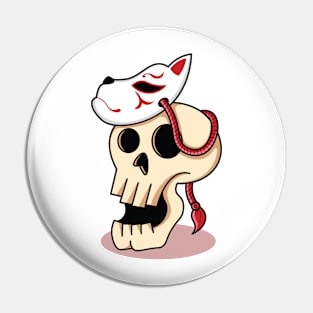 Kitsune Skull Pin