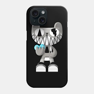 Cat Doodle Cyan Heart Phone Case