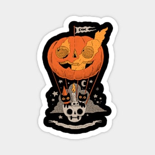 Pumpkin ballon travel cats Magnet