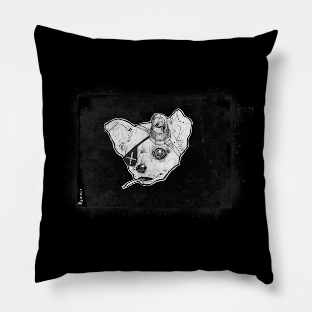 Steampup Chihuahua Pillow by Jeff Allyn Szwast