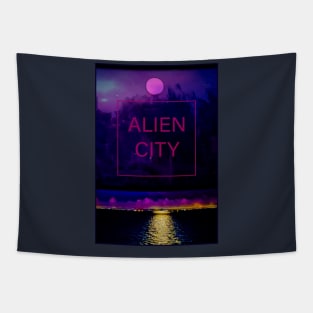 Moon City Poster Tapestry