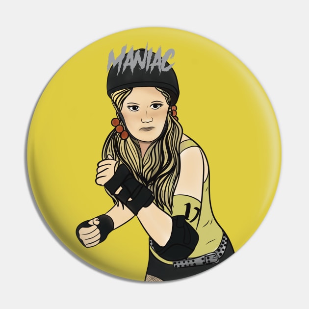 Maniac, Juliet O'Hara - Yellow Pin by Thelunarwoodco