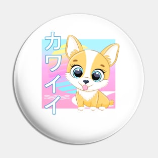 Corgi Dog Kawaii 90s Japanese Retro Pin