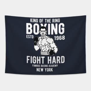 King of ring boxing estd 1968 fight hard famous boxing academy New York Tapestry