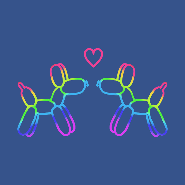 Rainbow Balloon Dogs in Love by Whoopsidoodle