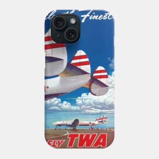 Vintage Travel Poster USA Trans World Airlines Phone Case