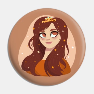 Cute Girl Cartoon Princess Design Pin