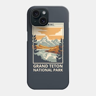 A Vintage Travel Art of the Grand Teton National Park - Wyoming - US Phone Case