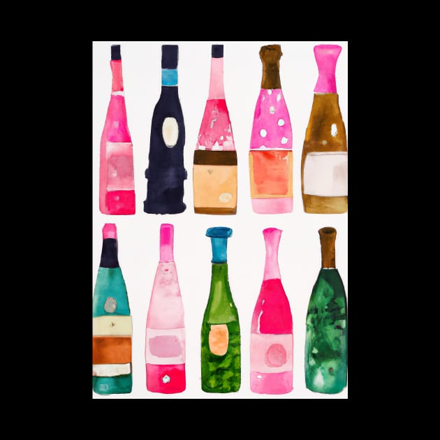 Bottles Pattern Painting by maxcode