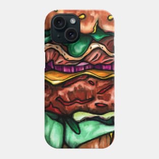 Bright cheeseburger art with bold colors Phone Case