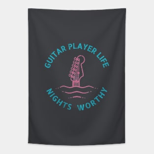 Guitar Player Life Nights Worthy Tapestry