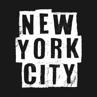 New York City - Vintage White Text T-Shirt