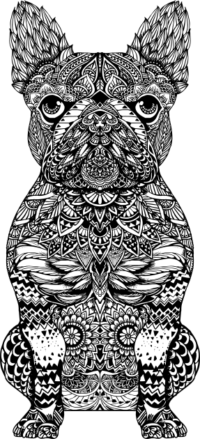 Mandala Frenchie Kids T-Shirt by huebucket