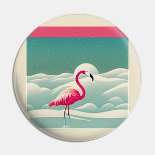 Snow Flamingo Pin