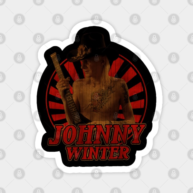 Retro Vintage Classic Johnny Winter Magnet by Electric Tone