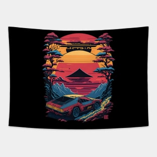 Japanese retro car Tapestry