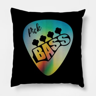 Pick Bass Guitar Colorful Theme Pillow