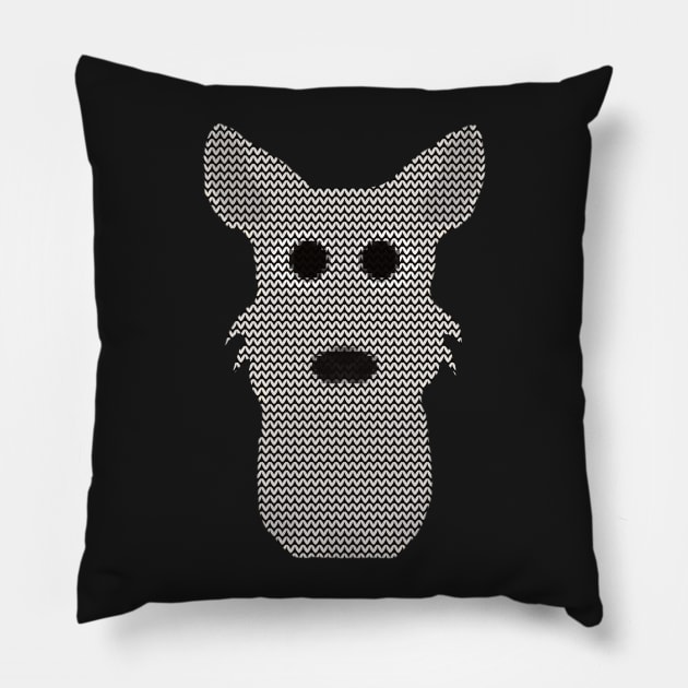 West Highland Terrier Ugly Christmas Sweater Knit Pattern Pillow by DoggyStyles