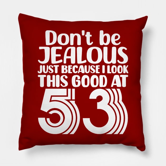 Don't Be Jealous Just Because I look This Good At 53 Pillow by colorsplash