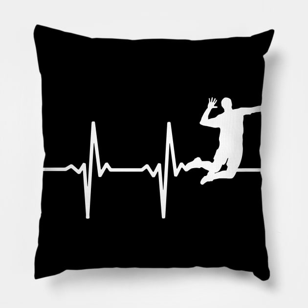 Volleyball Heartbeat Gift For Volleyball Players Pillow by OceanRadar