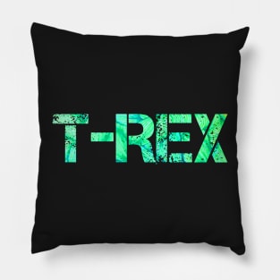 Teal 'T-REX' Typography Design Pillow