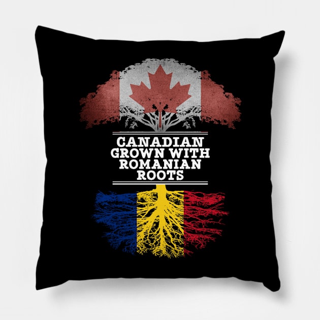 Canadian Grown With Romanian Roots - Gift for Romanian With Roots From Romania Pillow by Country Flags