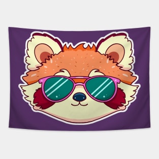 Cute Red Panda wearing sunglasses Tapestry