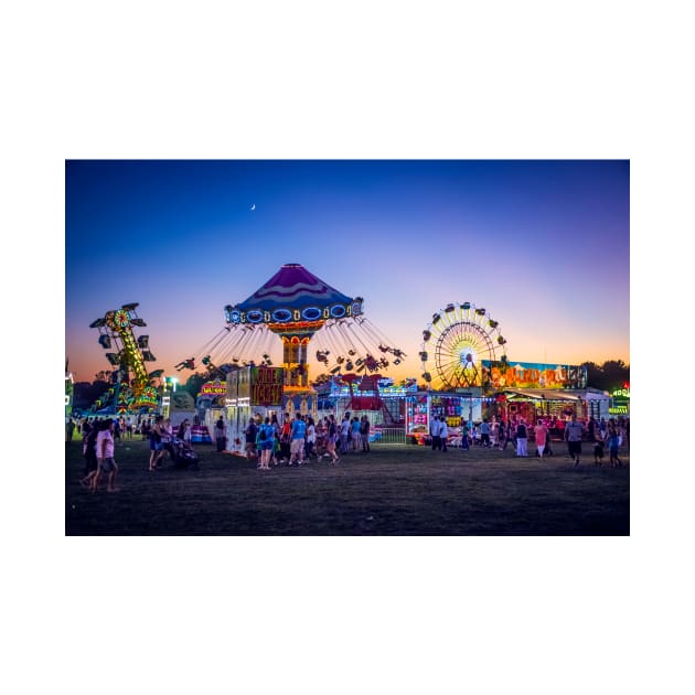 Amusement Park Rides at Night by andykazie