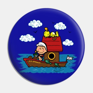 Cute Vintage Retro Sailor Cartoon Mashup Parody Pin