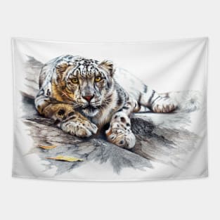 Snow Leopard, Ethereal Spirit Tapestry