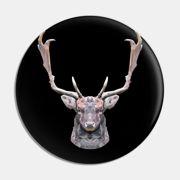 Stag Polygon Hunter Design Geometric Gift Pin by MaveriKDALLAS